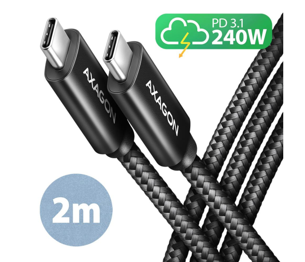 Axagon BUCM2-CM20AB, CHARGE kabel USB-C - USB-C, 2m, Hi-Speed USB - 1353474 - zdjęcie 2